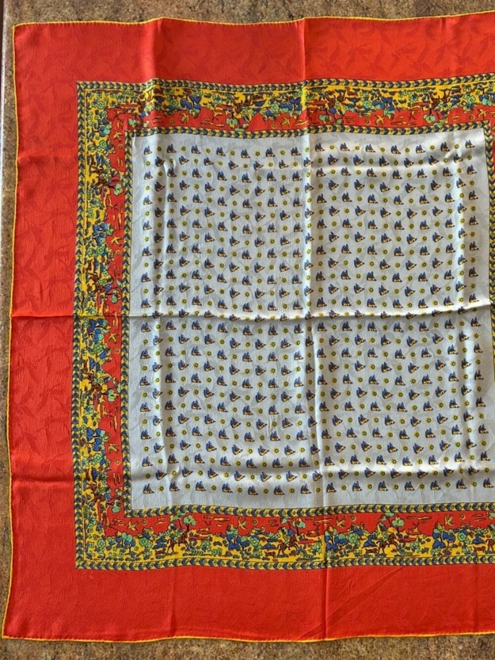 Exquisite Occupied Japan "Top Hit" Baar & Beards Inc Silk Scarf 1947-1952